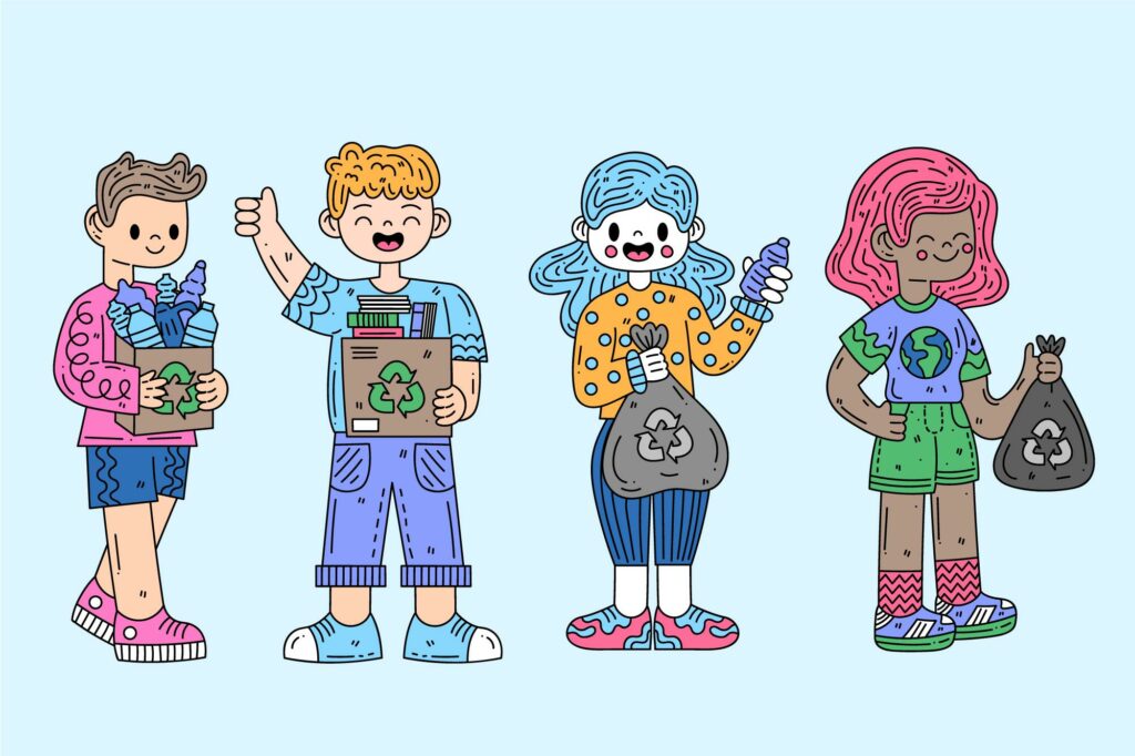 dessin ramassage dechets